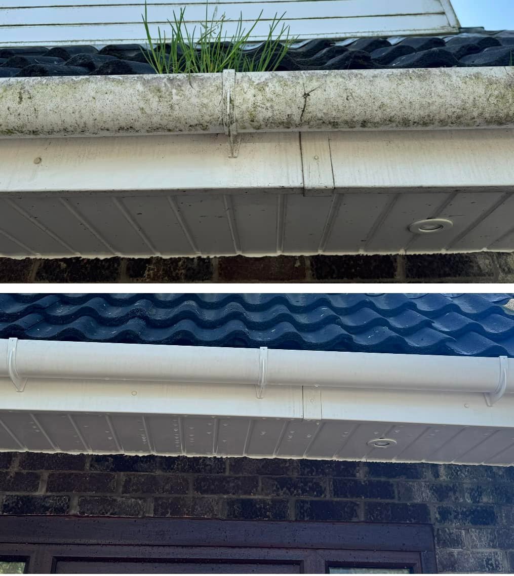 Cleared gutter run in Aberdeen, water flowing freely after a Granite City Jetters clean