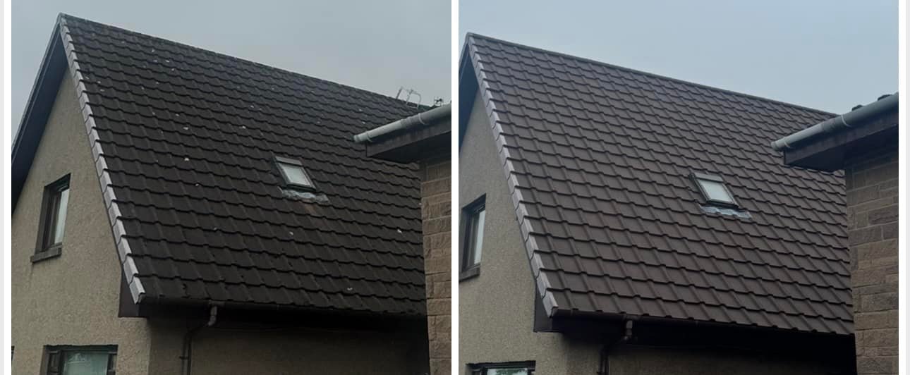Aberdeen house roof after a soft-wash clean