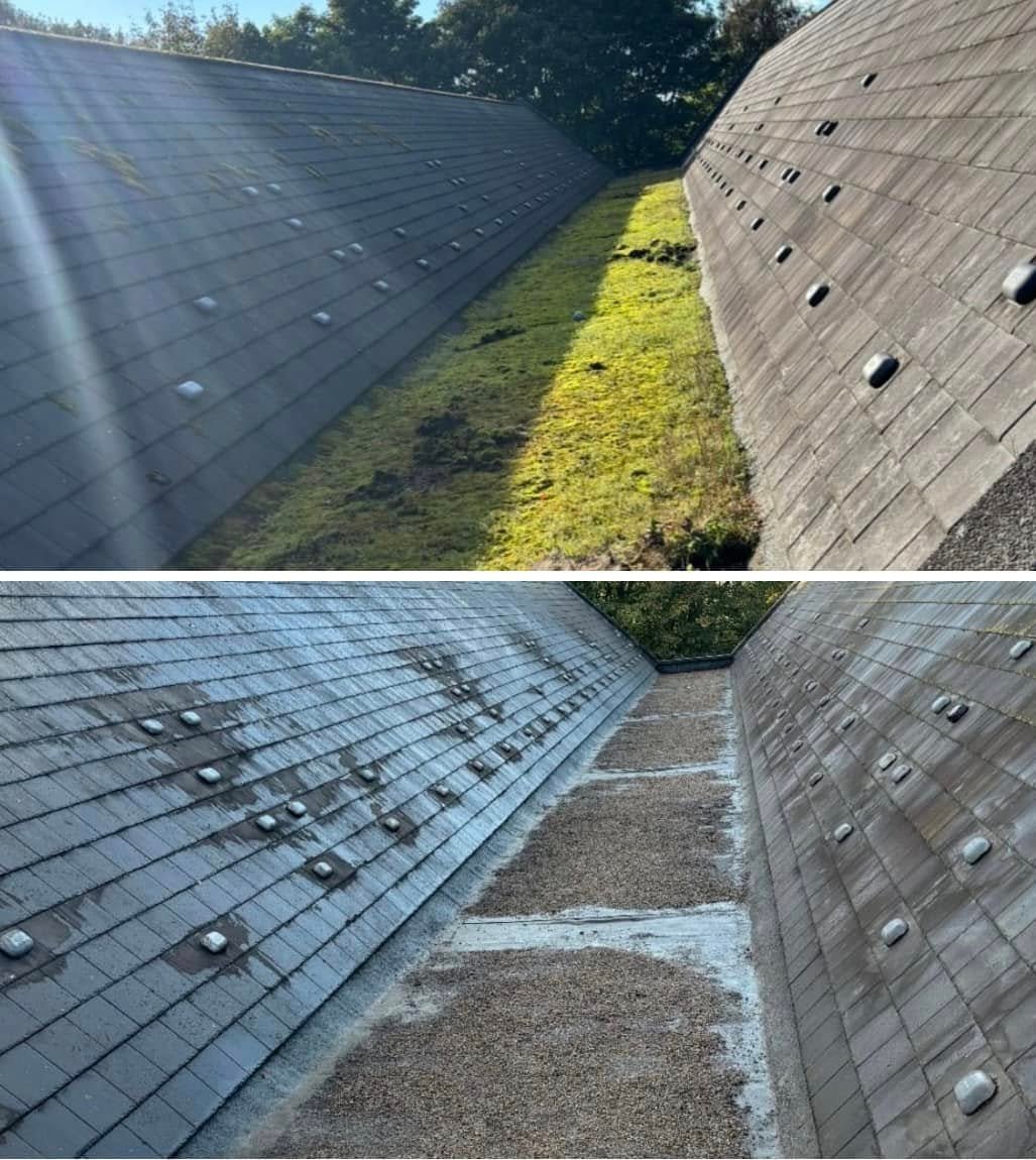 Aberdeen tiled roof after a Granite City Jetters soft-wash clean
